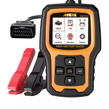 Scanner de diagnóstico 2em1 OBD2 e testador de bateria Ancel AD410 PRO