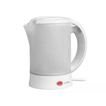 Chaleira elétrica LAFE LAFCZA45865, aço inoxidável, 0,6 L, 600 W, cinzento claro, tampa de bloqueio rebatível