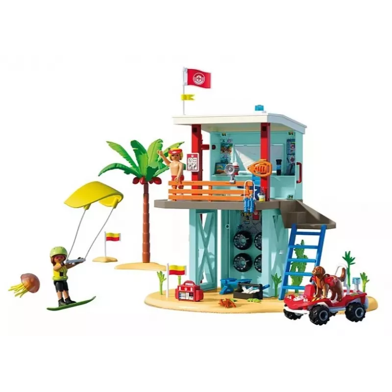 Conjunto de brincar PLAYMOBIL Torre de salvamento e buggy de praia 71903 – Conjunto de brincar com torre e buggy