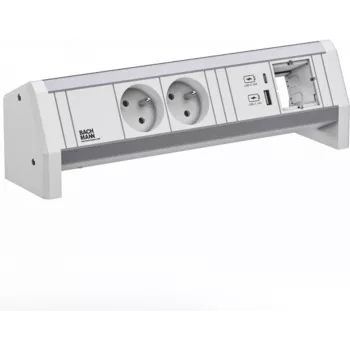 Régua de tomadas Bachmann DESK 2xUTE modelo 902.0298 — distribuição de energia de secretária com 2 tomadas UTE