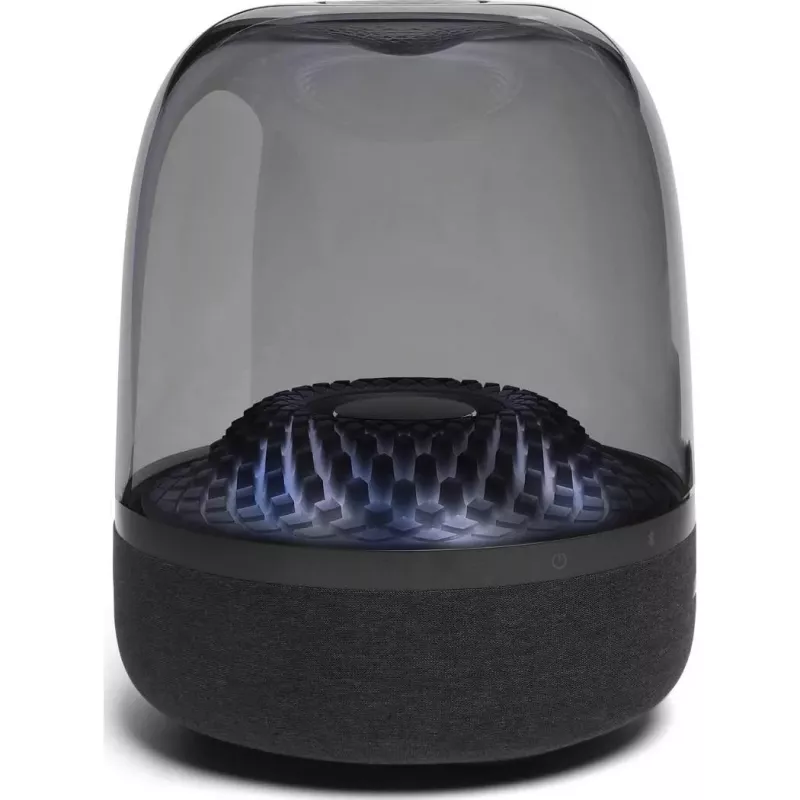Altifalante portátil sem fios Harman/Kardon Aura Studio 4 — 100 W, 3 drivers, 45–20000 Hz, preto/transparente