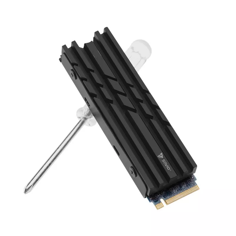 SAVIO AK-60 dissipador para unidades M.2 NVMe 2280, preto