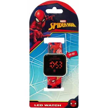 Relógio de pulso LED com calendário Spiderman