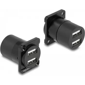 Módulo D-Type DeLOCK USB 2.0 Type-A 2 x fêmea para 2 x fêmea
