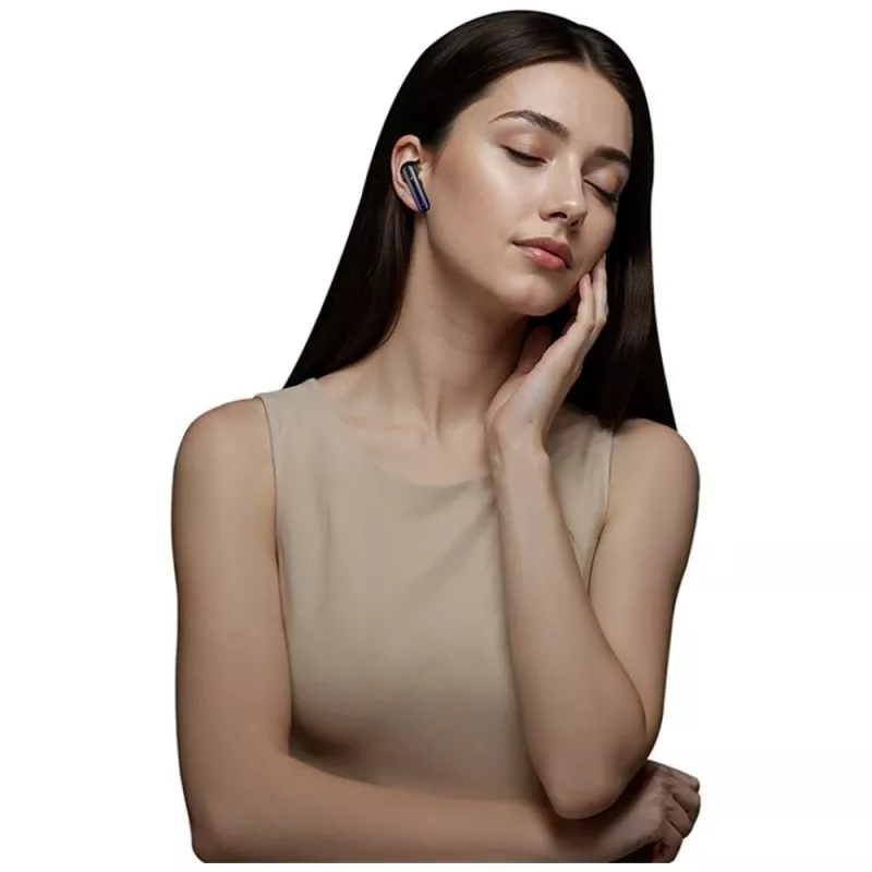 Auscultadores Bluetooth Usams TWS E02 ANC+ENC preto