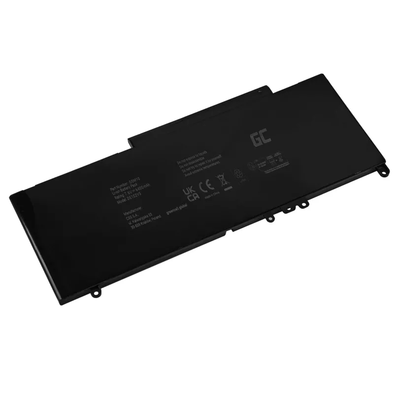 Bateria Green Cell DE102V3 para DELL Latitude E5250 E5450 E5550, 7,6 V 6200 mAh LiPo, preto