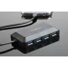 Hub USB GEMBIRD ACT-HUB3C-4P — host USB 3.2 Gen 1 Type-A para 4 × USB 3.2 Gen 1 Type-C, 5000 Mbit/s, preto
