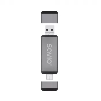 Leitor de cartões SD 3-em-1, USB-C + USB-A 2.0 + Micro-USB