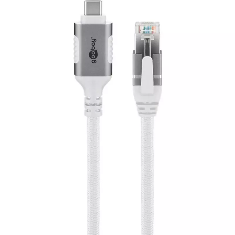 Goobay 74176 – Cabo adaptador de rede USB 3.1 Type-C Gigabit Ethernet 2 m – placa de rede – 1.000 Mbit/s (74176)