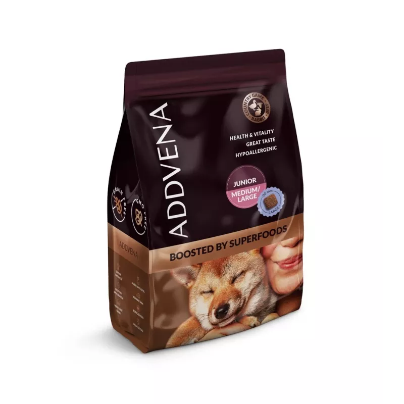 ADDVENA Boosted by superfoods Junior Medium/Large Beef - alimentação seca para cães - 2,5 kg
