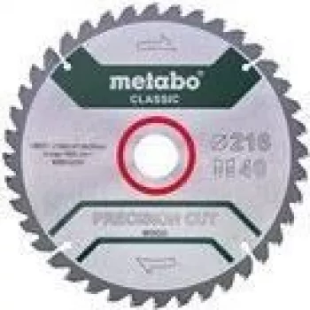 Lâmina de serra circular Metabo 628652000 21,6 cm para aglomerado de partículas, madeira dura, MDF, contraplacado, madeira macia