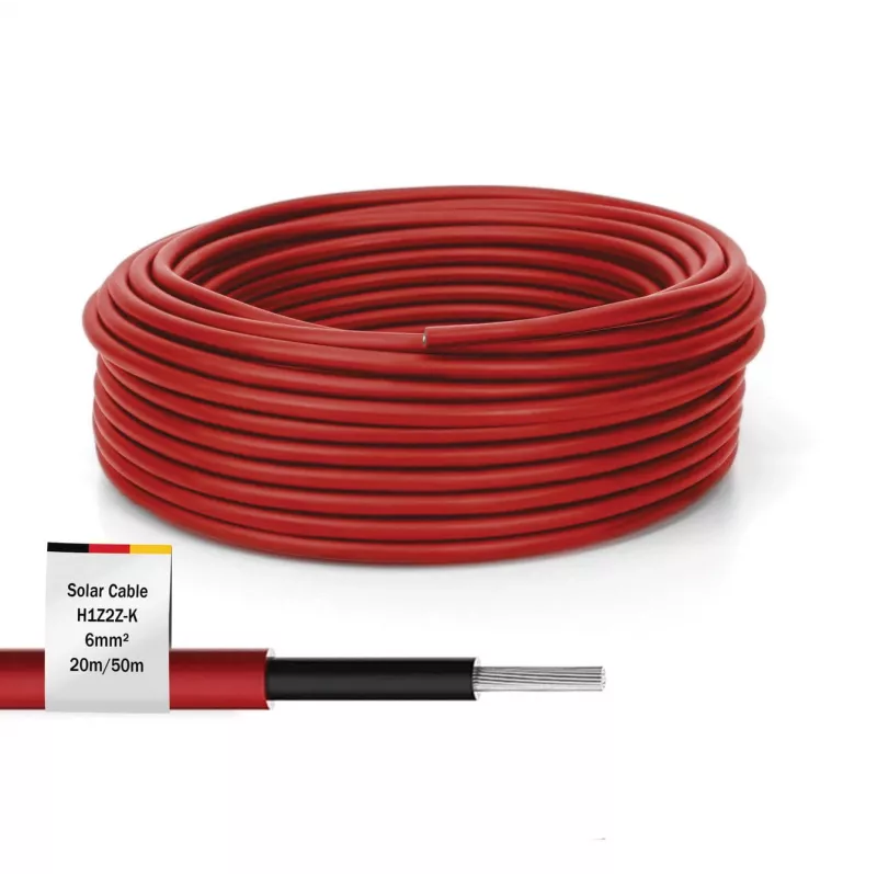 Cabo Digitus DK-SCIC6R-0200 20m 6mm² vermelho resistente a UV 1500V DC