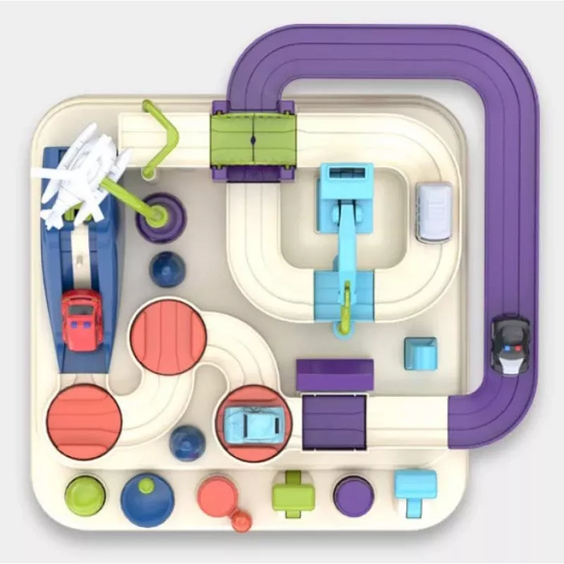 Conjunto de pista de corrida de brinquedo Extralink TOYS — conjunto de carros inteligente, peças de pista modulares, veículos a pilhas