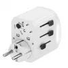 Adaptador de viagem GEMBIRD TPA-EU2A1C15-01-W – 15W, ficha Type-E, 2× USB-A + 1× USB-C, 100–250V