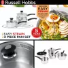 Russell Hobbs RH00542EU7 Easy Strain conjunto de 3 panelas