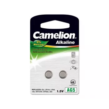Pilha botão CAMELION AG5 (LR754, LR48) 1,5 V – pack de 2