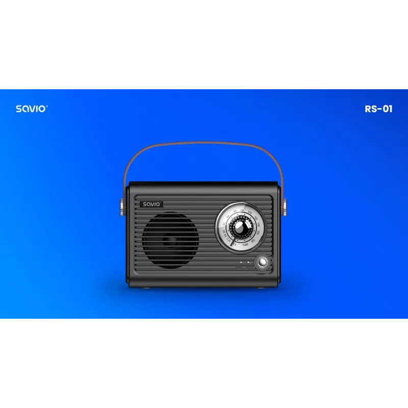 Rádio portátil Savio RS-01 analógico preto