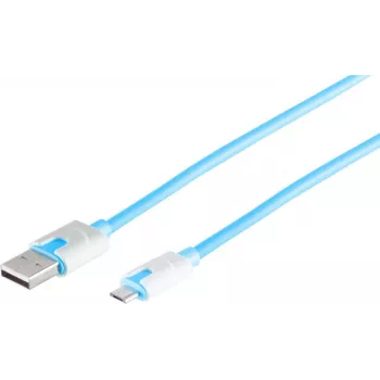 Cabo USB S/CONN 14-50013 USB 2.0 2 m USB A Micro-USB B azul