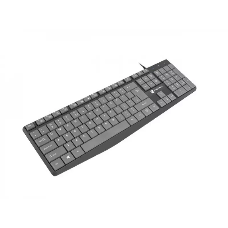 Teclado com fios tamanho completo NATEC NKL-1507 USB QWERTY US International cinzento/preto, 105 teclas, teclado numérico
