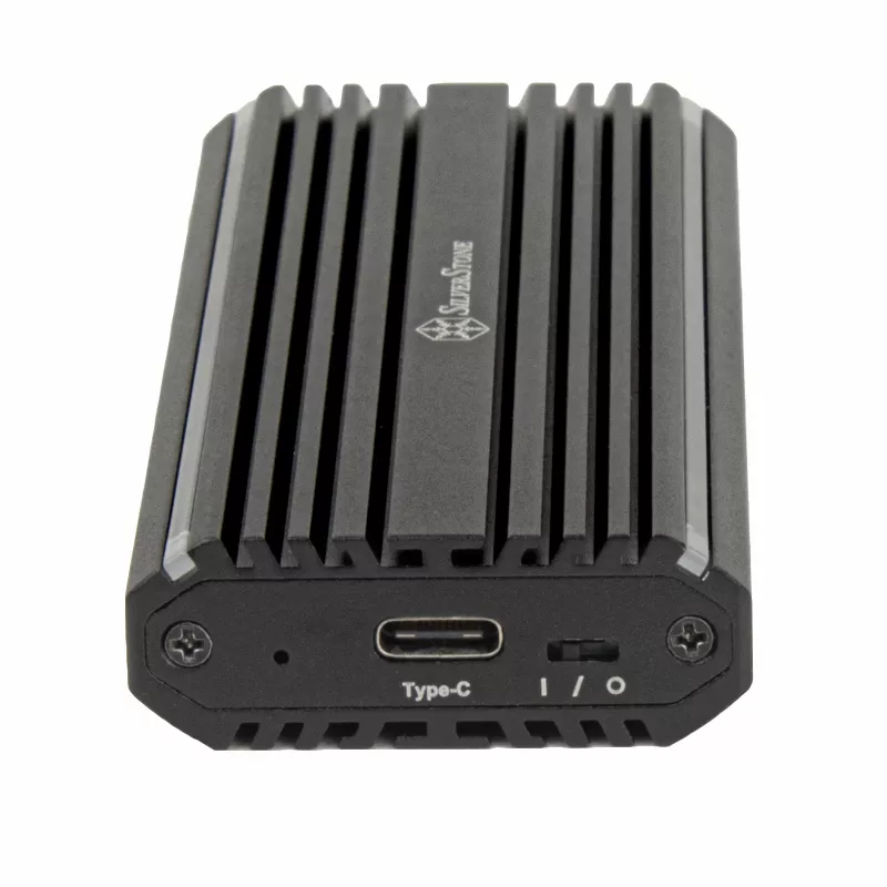 Caixa externa para SSD M.2 SilverStone SST-MS13, USB 3.2 Gen 2, ecrã de estado RGB LED, preta