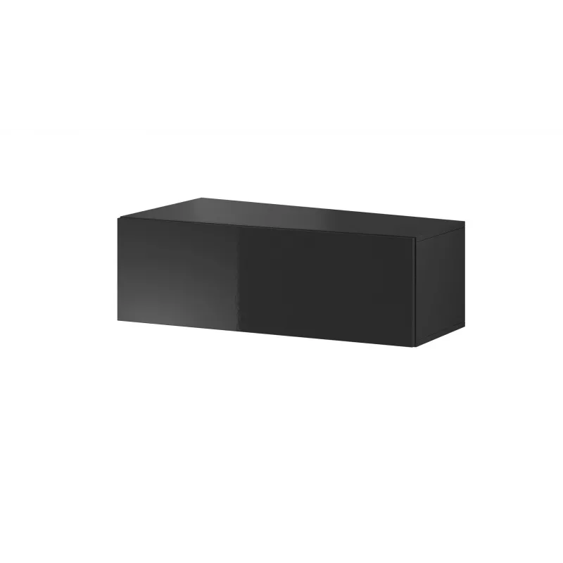 Conjunto de armários de sala Cama VIGO SLANT 5 preto/preto brilhante