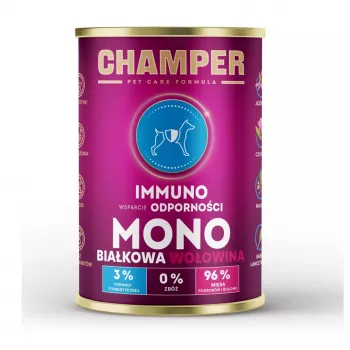 CHAMPER Immuno Monoproteico vaca – comida húmida para cães – 400g
