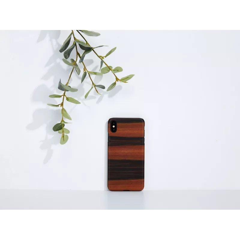 Capa para smartphone man and wood para iPhone XS Max – preto ébano, cobertura traseira rígida protetora