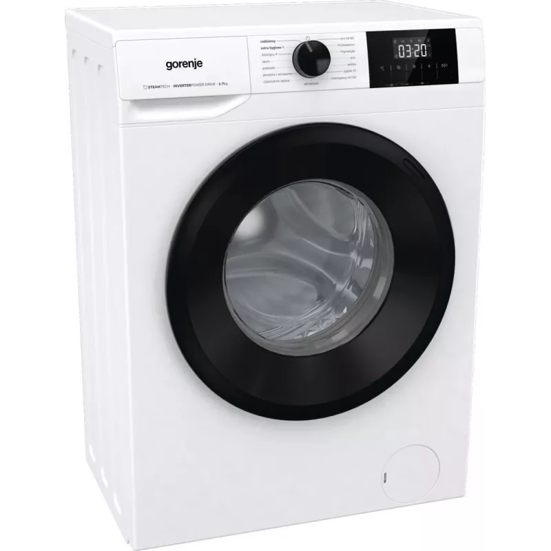 Máquina de lavar roupa de instalação livre Gorenje W3NGPI72SBS, 7 kg, 1200 rpm, motor inverter, vapor, 15 programas, branco