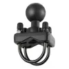 Base esférica com abraçadeira em U dupla RAM Mounts para calhas de 1,25 polegadas – 1,5 polegadas