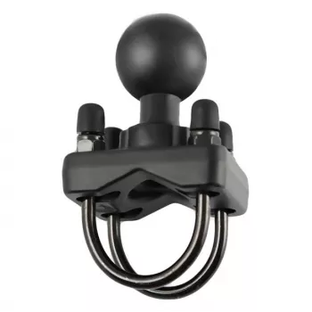 Base esférica com abraçadeira em U dupla RAM Mounts para calhas de 1,25 polegadas – 1,5 polegadas