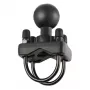 Base esférica com abraçadeira em U dupla RAM Mounts para calhas de 1,25 polegadas – 1,5 polegadas