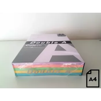Papel colorido Double A, 80 g/m², A4, 100 folhas, Rainbow 3, 5 cores