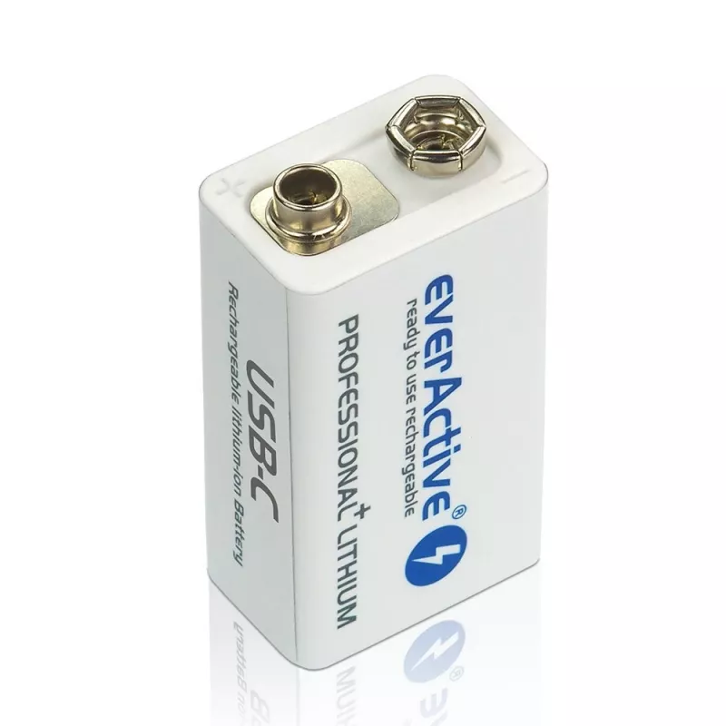 Bateria recarregável everActive 6F22/9V Li-ion 550 mAh com USB TYPE C