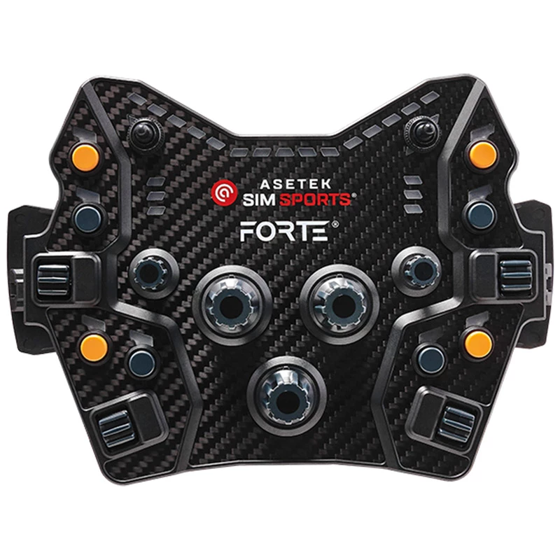Button Box Asetek SimSports Forte GT — painel de controlo de corrida compacto com botões configuráveis e codificadores rotativos