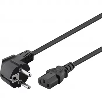 Cabo de alimentação Goobay C13 > ficha schuko (preto, 1,5 metros, ficha angular)