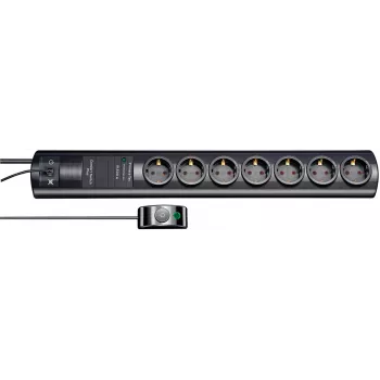 brennenstuhl Primera-Tec Comfort Switch Plus - proteção contra sobretensões - corrente alternada 250 V - 3500 Watt - tomadas de saída: 7 - 2,0m - Alemanha - preto