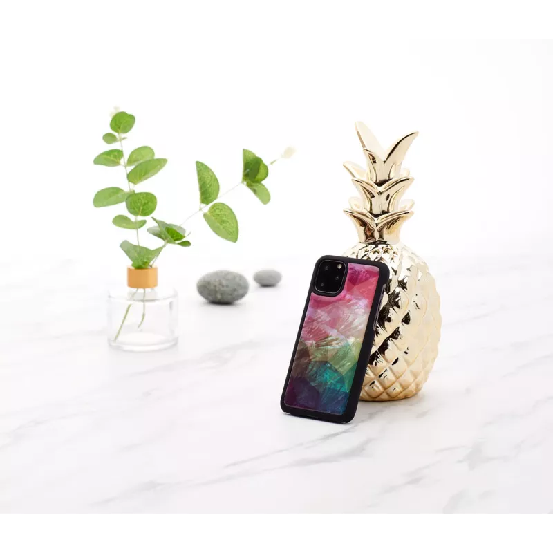 Capa de proteção para smartphone iKins para iPhone 11 Pro com design de flores aquáticas, preta