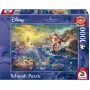 Schmidt Spiele 59479 Thomas Kinkade: Disney A Pequena Sereia Ariel puzzle, 1000 peças, 69,3 x 49,3 cm, desenhos animados