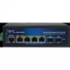Switch PoE industrial ALLNET ALL-SGI8106PMJ-BT — 6 portas (4 PoE+), caixa metálica robusta