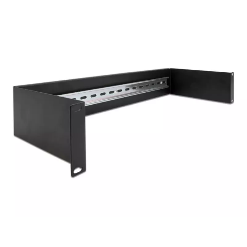 Delock 66884 Painel de calha DIN de 19 polegadas, 2U, preto