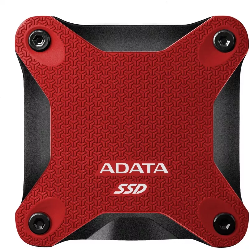 SSD externo ADATA SD620 1 TB, portátil USB 3.2 Gen 2 (Micro-USB B), velocidade de leitura 520 MB/s, velocidade de escrita 460 MB/s, resistente a choques, Vermelho