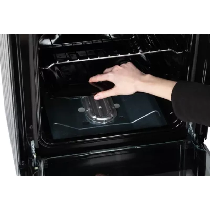 Fogão a gás MPM MPM-56-KGF-21/B — 4 bicos aço inoxidável, forno 54 l, controlo por botões