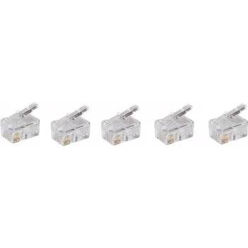 Conector de cabo ShiverPeaks BS72039-R5 ficha RJ-10 reta 5 unid.