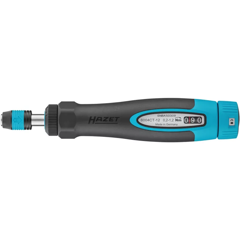 Chave de fendas dinamométrica 6004CT-12 (preto/azul, 0,2 - 1,2 Nm, porta-pontas de 1/4, cabo redondo)