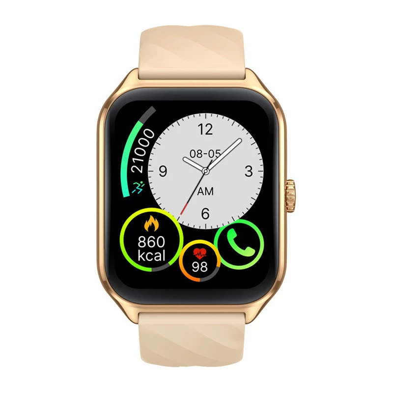 Smartwatch Zeblaze GTS 4 — 4,93 cm (1,94 polegadas) AMOLED 466×466 px, ecrã tátil, Wi-Fi, caixa metálica, bracelete de silicone bege