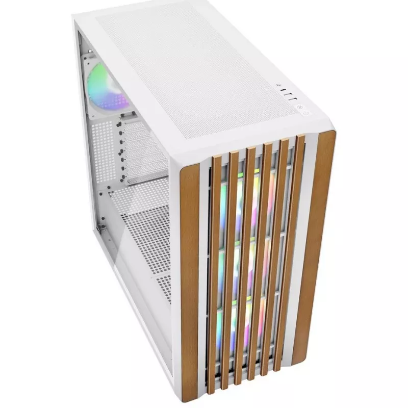 Sharkoon REBEL C70G RGB Full Tower branco, madeira