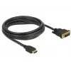 Adaptador de cabo de vídeo DeLOCK 85655 3 m HDMI Type-A DVI preto