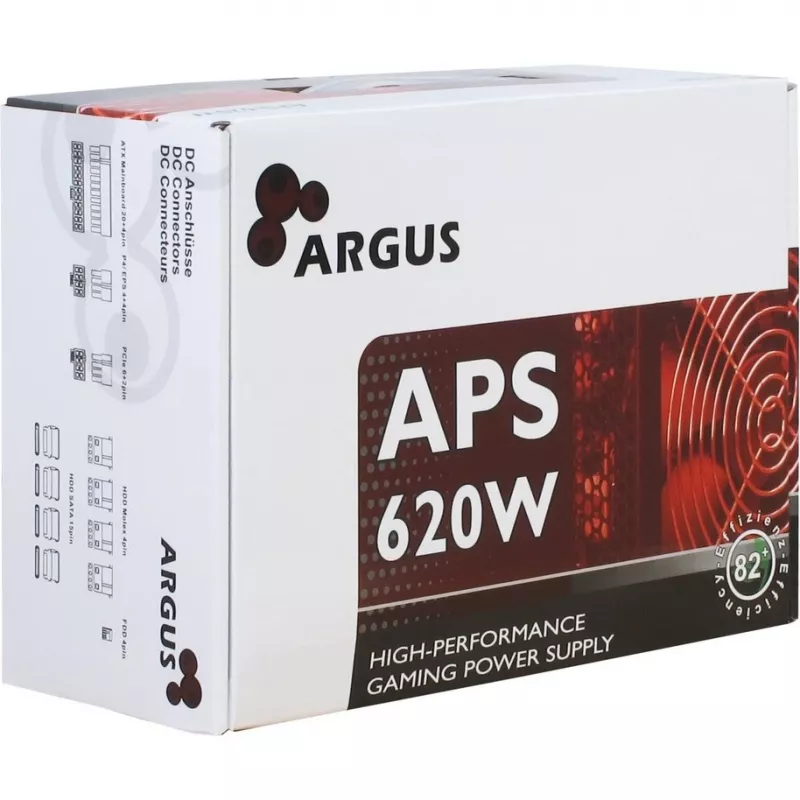 Fonte de alimentação Inter-Tech Argus APS 620 W 20+4 pin ATX ATX preto