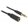 Cabo de áudio 3,5 mm ficha para conector fêmea DeLOCK 84666 preto 1 m