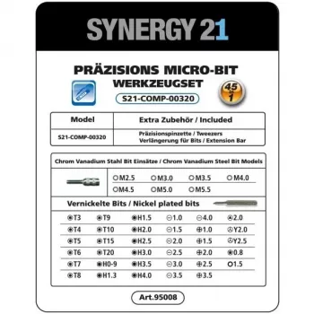 Synergy 21 S21_LiION_Screwdriver mini chave de fendas elétrica sem fios